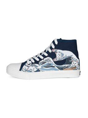 Ripndip  High-Top Great Wave Cat Shoes Blue White Women New With Box